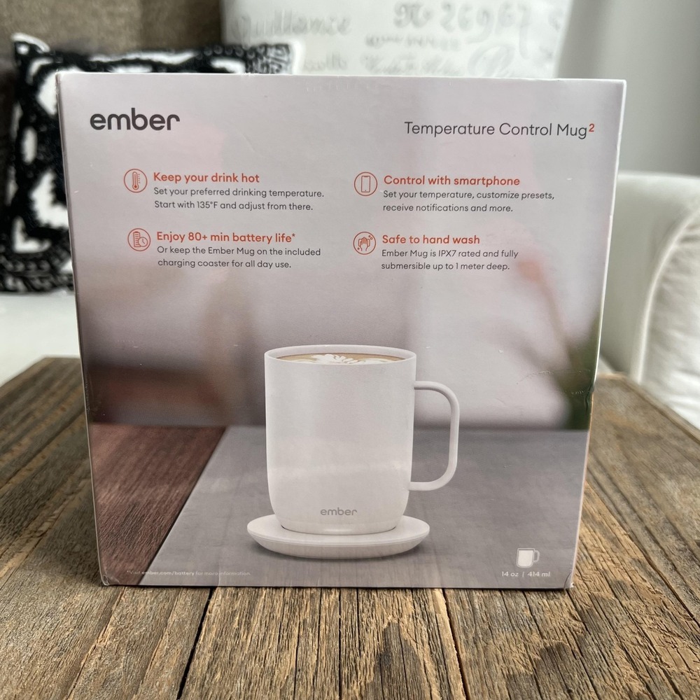 Ember Temperature Control Mug 2 White 14 Oz Smart Heated Coffee Cup New Sealed - Picture 3 of 5